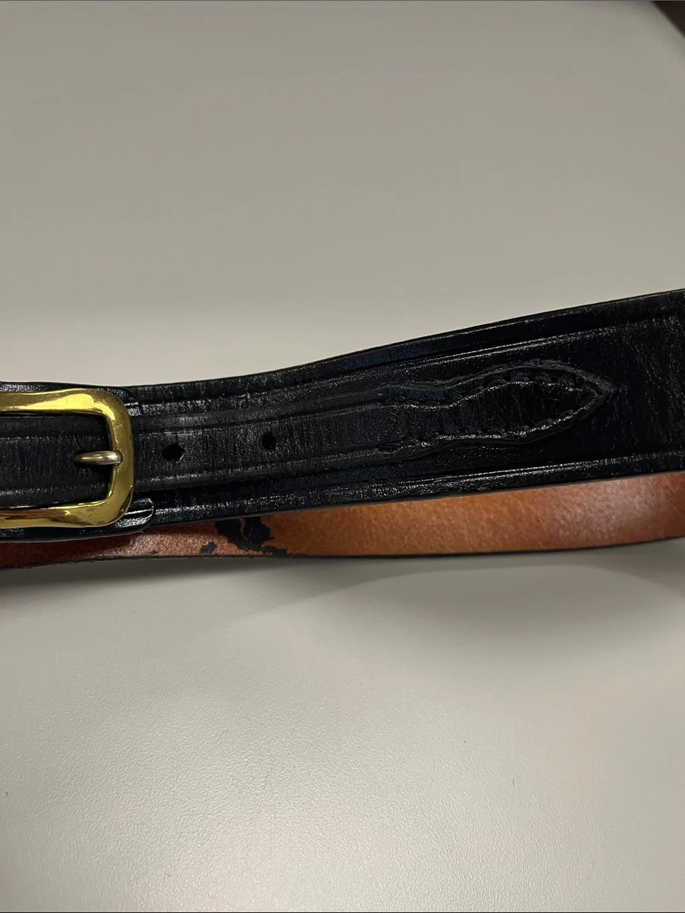 Don Hume Men’s Black Leather Duty Ranger Belt w/ Brass Buckle size 42